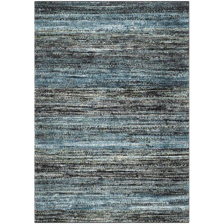 Flowers First 6 ft. 7 in. x 9 ft. Porcello Power Loomed Area Rug, Charcoal & Blue - Medium Rectangle FL2149506